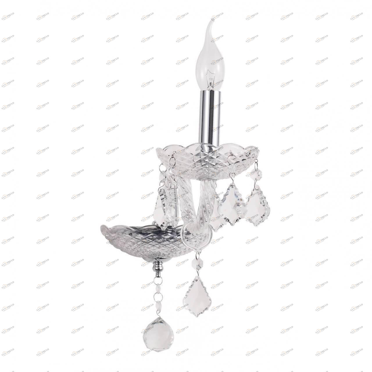 Бра с подвесками хром "Селена" 482026601 MW-LIGHT СВЕЧА 00-3930270 Прозрачный;хром 