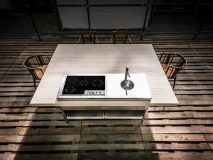 ALPES-INOX Снек-остров из нержавеющей стали и дерева Liberi in cucina