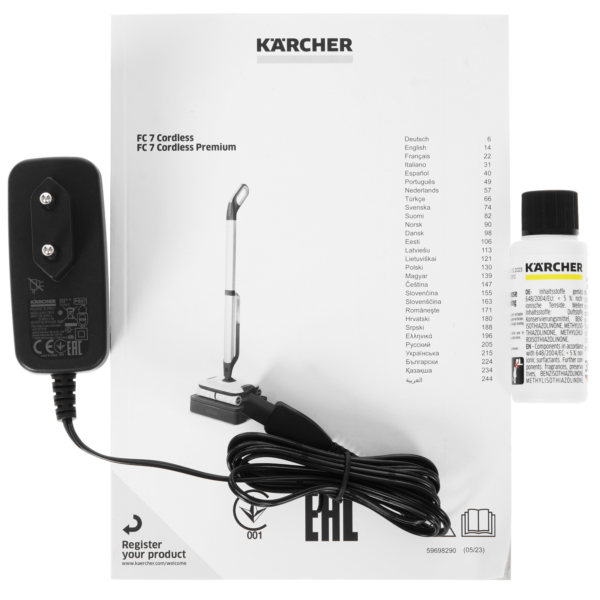 9078331 Электрошвабра    Karcher FC 7 Cordless  серебристый STDN-0091165 - Вид №10