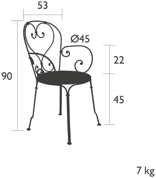 Fermob Садовый стул из стали с подлокотниками 1900 2202  - Вид №5