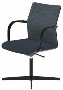 Howe Рабочий стул из кожи с 4-мя спицами и подлокотниками Mn1