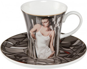 10630693 Goebel Пара кофейная 100мл " Мадам Ботт" Фарфор