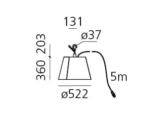 Ткань открытый подвесной светильник Artemide Птолемей ARCH-00015693 - Вид №2