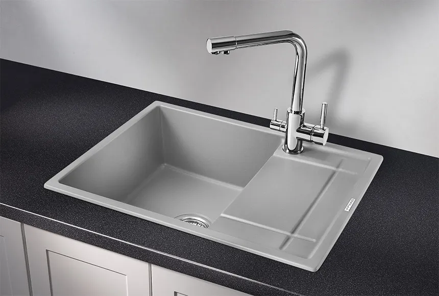 6501, АЛЮМИНИУМ, кухонная мойка, кварц GRANULA 6501-ST147