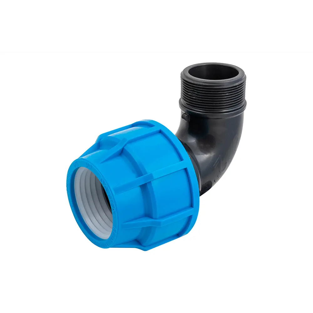 Отвод комбинированный 90° ПНД Политэк 2"x63 мм НР STLM-2098640