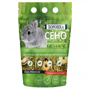 ПР0041247 Сено для грызунов с сушеными яблоками 500г ХОРОШКА