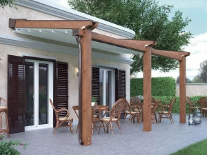 RGM Настенная моторизованная пергола из дерева-пвх