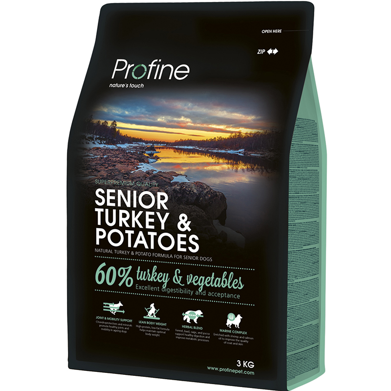 ПР0018444 Корм для собак для пожилых индейка, картофель сух. 3кг PROFINE 
