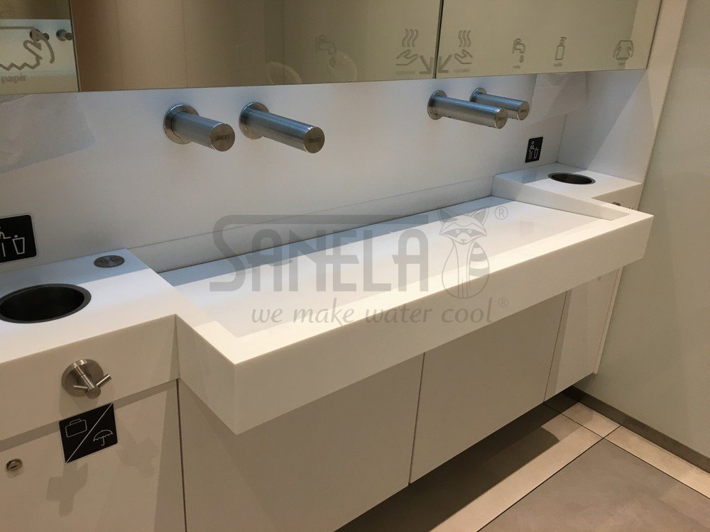 03435 Автоматический настенный нержавеющий смеситель для подачи холодной и теплой воды, 6 В SANELA  - Вид №2