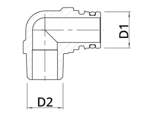 Фитинг с наружной резьбой 90°