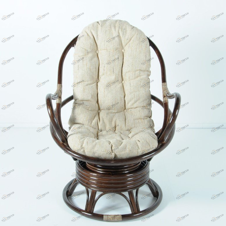 Кресло вращающееся темно-коричневое с подушкой "Темный коньяк" VINOTTI  00-3885256 Коричневый 