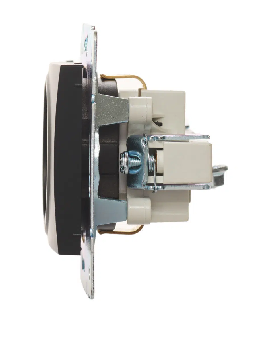 KARINA Розетка с защитой от детей сз черный бархат LEZARD 707-4288-124В - Вид №4