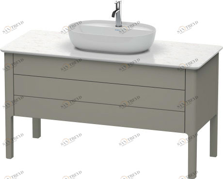 LU956609292 Тумбочка для консоли напольная Luv #LU9566 1338 x 570 мм Каменно-серый шелковисто-матовый лак Duravit