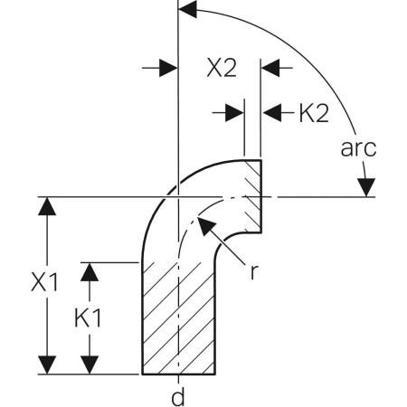 366.055.16.1 Отвод удлиненный Geberit PE Geberit  - Вид №2