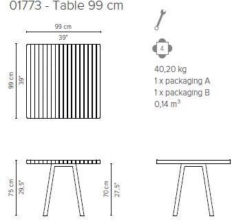 TRIBÙ Садовый стол из тикового дерева Vis à vis 01773 - Вид №4