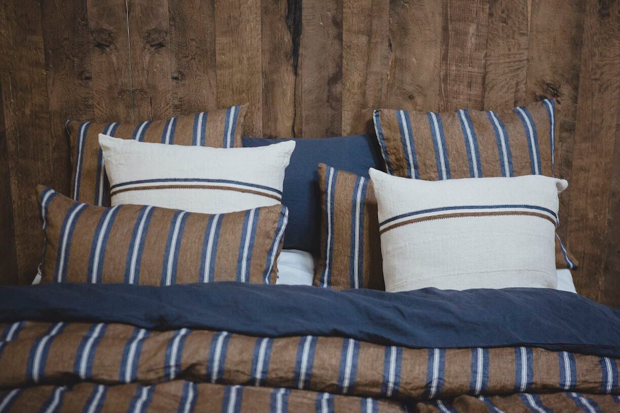Льняная квадратная полосатая подушка Libeco Home Салем ARCH-00039766 - Вид №2