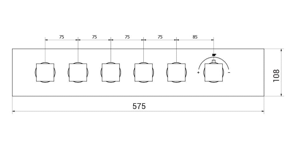 Термостатический смеситель для душа с 6 отверстиями Aquademy Square ARCH-00013299 - Вид №1