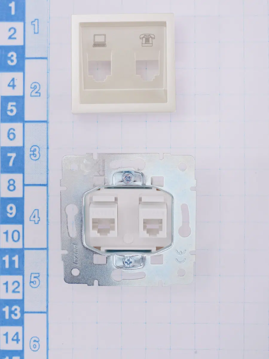 VESNA Розетка компьютер+телефон жемчужный LEZARD 742-3088-143 - Вид №9