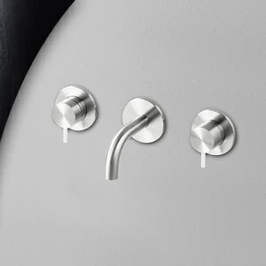 Смеситель для раковины сталь глянцевая с белой ручкой Toki Radomonte TKI27LCIL21