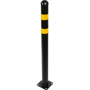 Парковочный столбик стальной, 5.7x75 см на площадке желто-черный