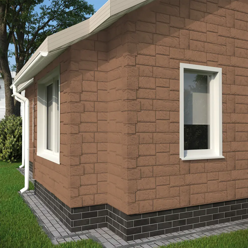 Фасадная панель FineBer Камень крупный в терракотовом оттенке 14380243 STLM-0004812 - Вид №3