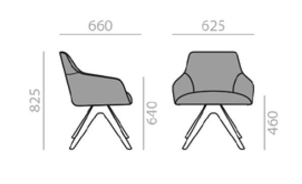 Спицевое вращающееся кресло Andreu World Alya ARCH-00069212 - Вид №3