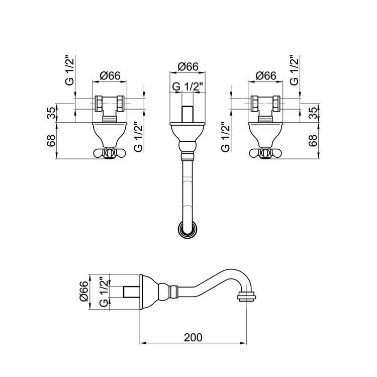 OT750404065 Смеситель для раковины Webert Ottocento - Вид №1