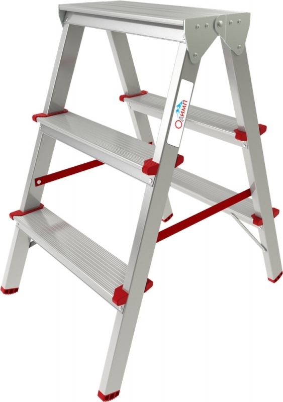 Стремянка алюминиевая двухсторонняя, 3 ступени Верстакофф 1120203A