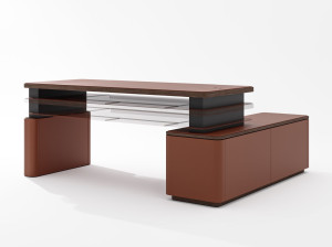 Направленный регулируемый по высоте стол со встроенной полкой