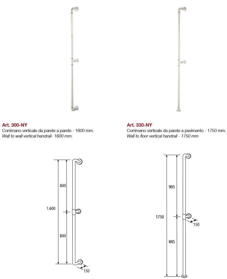 Saniline Фиксированный вертикальный поручень из экструдированного алюминия Nylon sun-id-1398959 - Вид №1