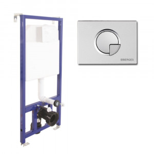 040222 Инсталляция BERGES для скрытого монтажа унитаза NOVUM кнопка R2 матовый хром  Berges NOVUM R5