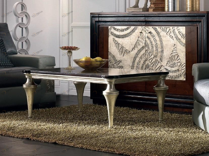 Cantiero Прямоугольный журнальный столик из листового серебра Étoile day Et024/ar