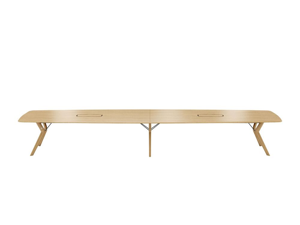 Деревянный прямоугольный стол для совещаний с системой люверсов Mobitec Trava ARCH-00002557