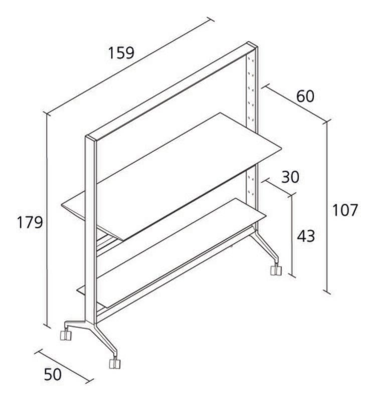 Алюминиевая рабочая станция на колесах с системой кабельных втулок Alias Aline Work ARCH-00034243 - Вид №4