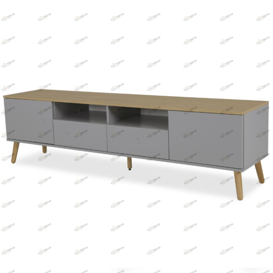 Тумба под ТВ Tenzo Dot, 54х192х43 см, дуб, серая 1665612