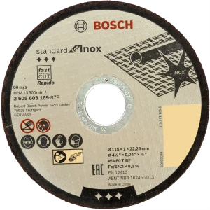 Диск отрезной по нержавеющей стали тип 41 Bosch Professional 2608603169 115x22.2x1 мм