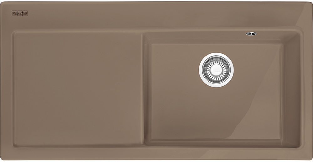 124.0335.855 Best, серия mythos, керамика, мойка mtk 611-100, установка сверху, вентиль-автомат, чаша справа, миндаль Franke Franke Mythos 