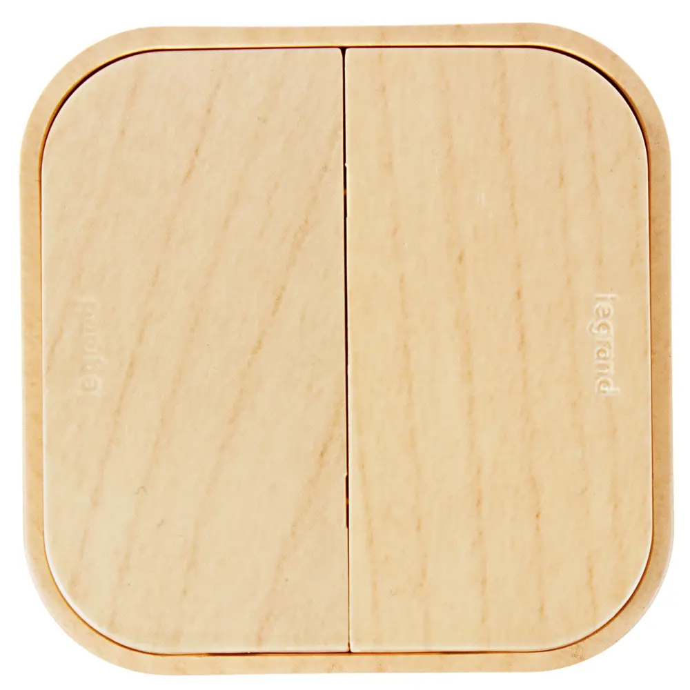 Выключатель Legrand Quteo двухклавишный накладной в стиле светлое дерево 16160308 STLM-0006609