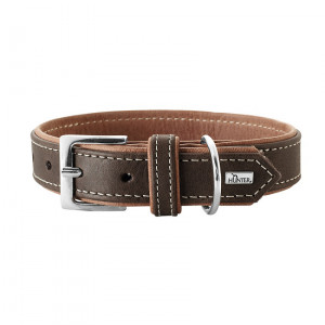 ПР0046559 Ошейник для собак Porto 50 (37-43см)/2,8 натуральная кожа коньячный/темно коричневый HUNTER