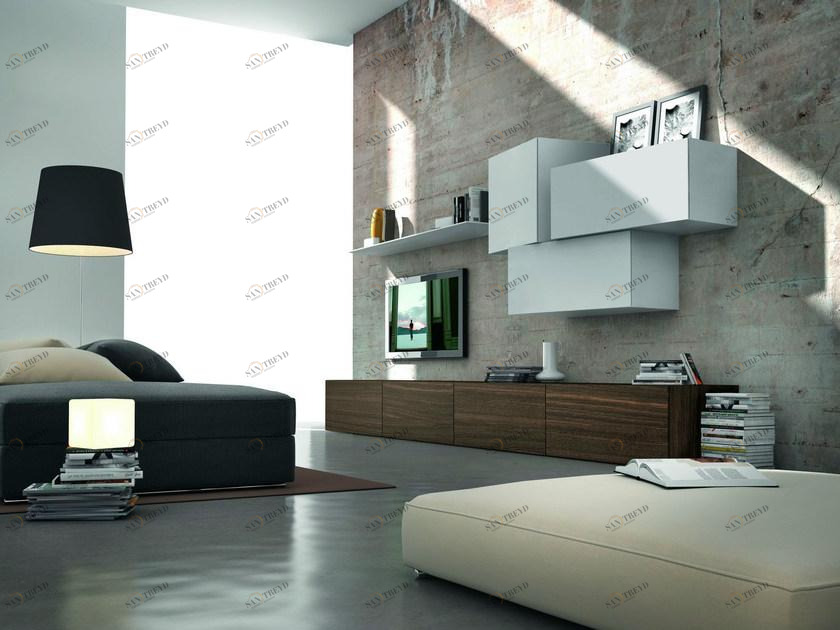 Presotto Модульная настенная модульная стенка для хранения вещей Inclinart rovere vissuto sun-id-1452376