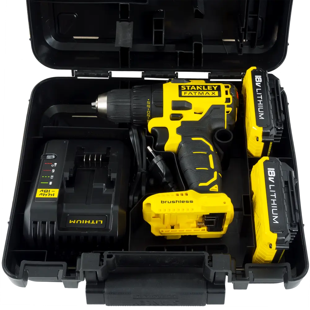 Шуруповерт бесщеточный аккумуляторный Stanley Fatmax FMC607D2, 18 Вт Li-ion 2х2 Ач STLM-2129712 - Вид №5