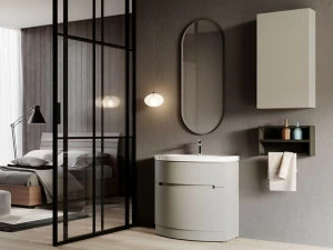 Mobiltesino Отдельностоящая лакированная тумба под умывальник с ящиками Estra