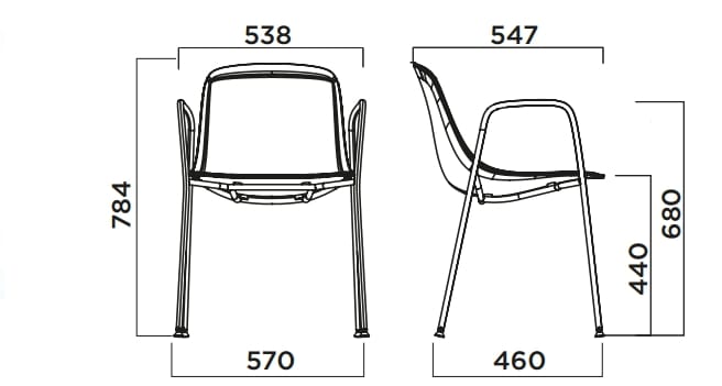Штабелируемый стул из полипропилена с подлокотниками Infiniti Pure Loop Mono ARCH-00092159 - Вид №4