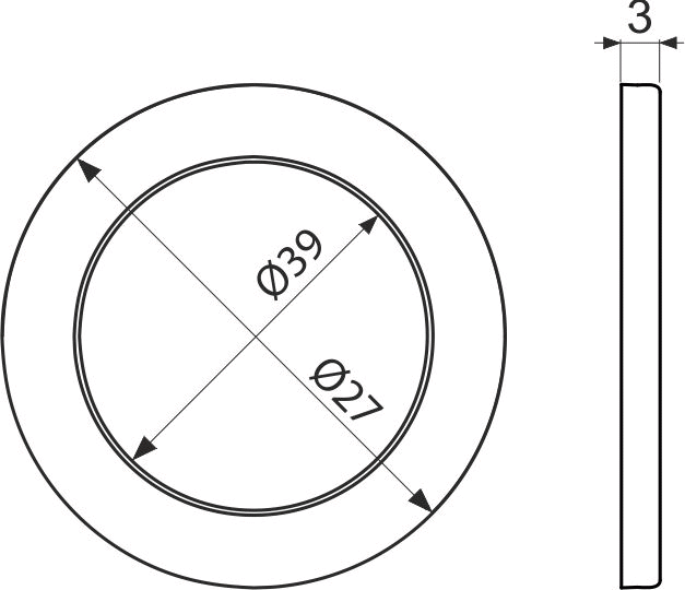 Прокладка состоящая из двух частей 5/4" ALCAPLAST A7990 - Вид №1