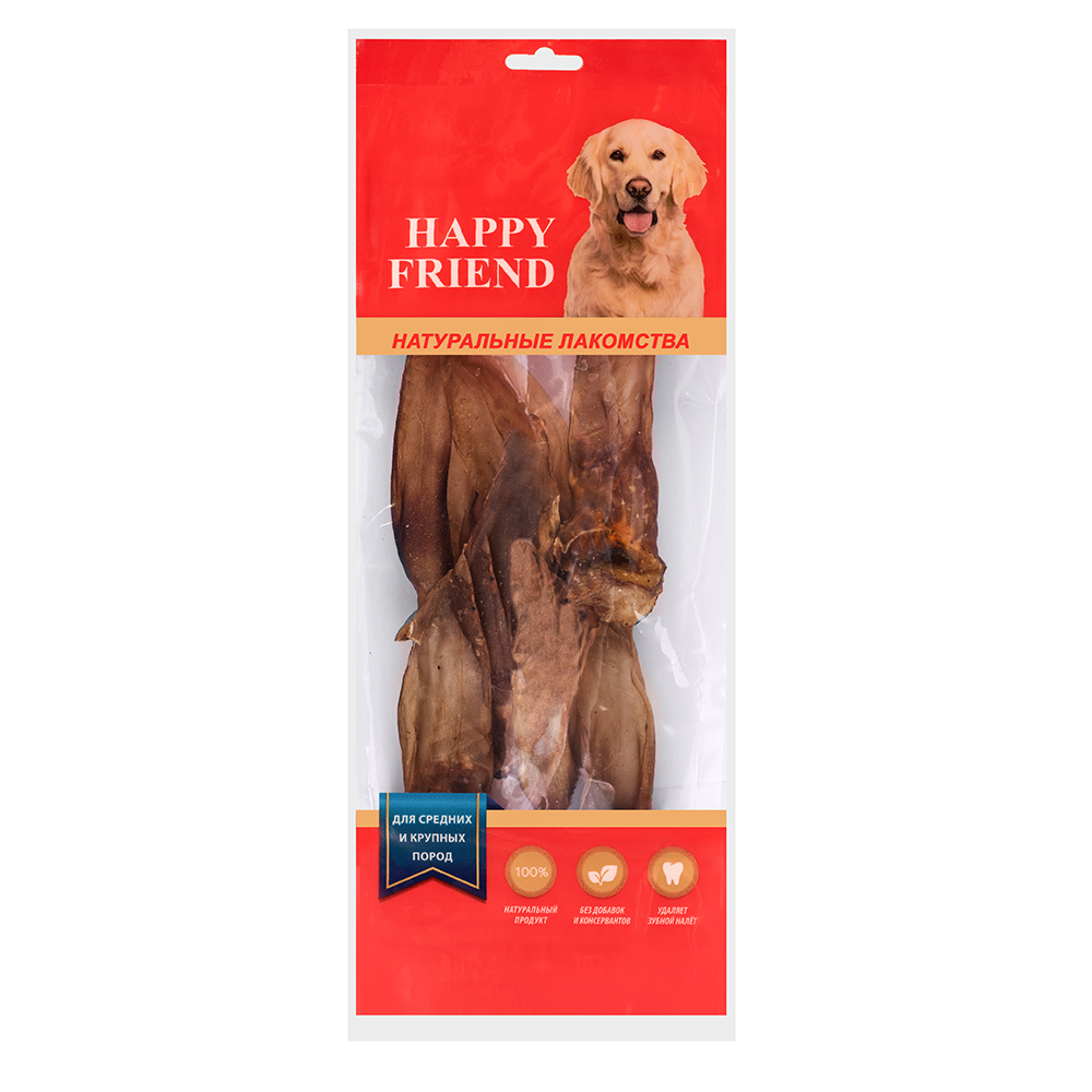 ПР0057547 Лакомство для собак Уши кроличьи для средних и крупных пород HAPPY FRIEND 