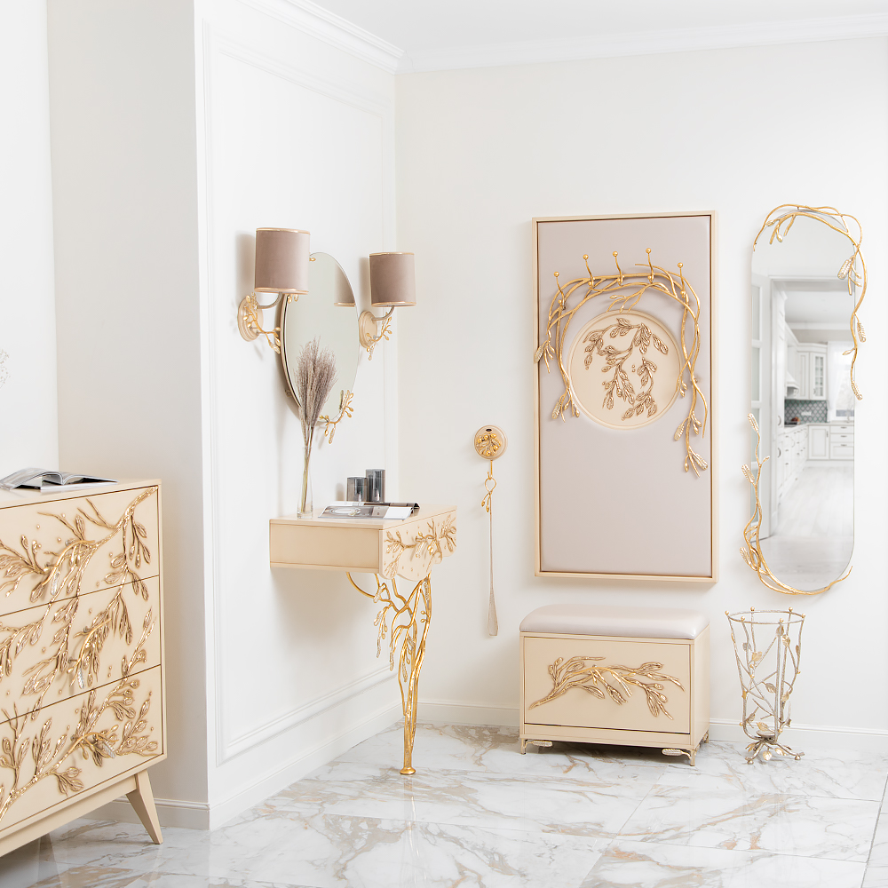 15015 Вешалка настенная Oliva Branch Айвори Мраморное золото BOGACHO 4627196597518 - Вид №1