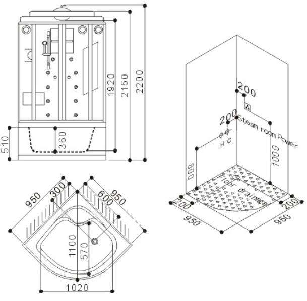 BU106B Душевая кабина SSWW  - Вид №1