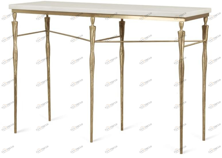 JOSÉ LEITE DE CASTRO Прямоугольная консоль из латуни и мрамора Elis 12006453 