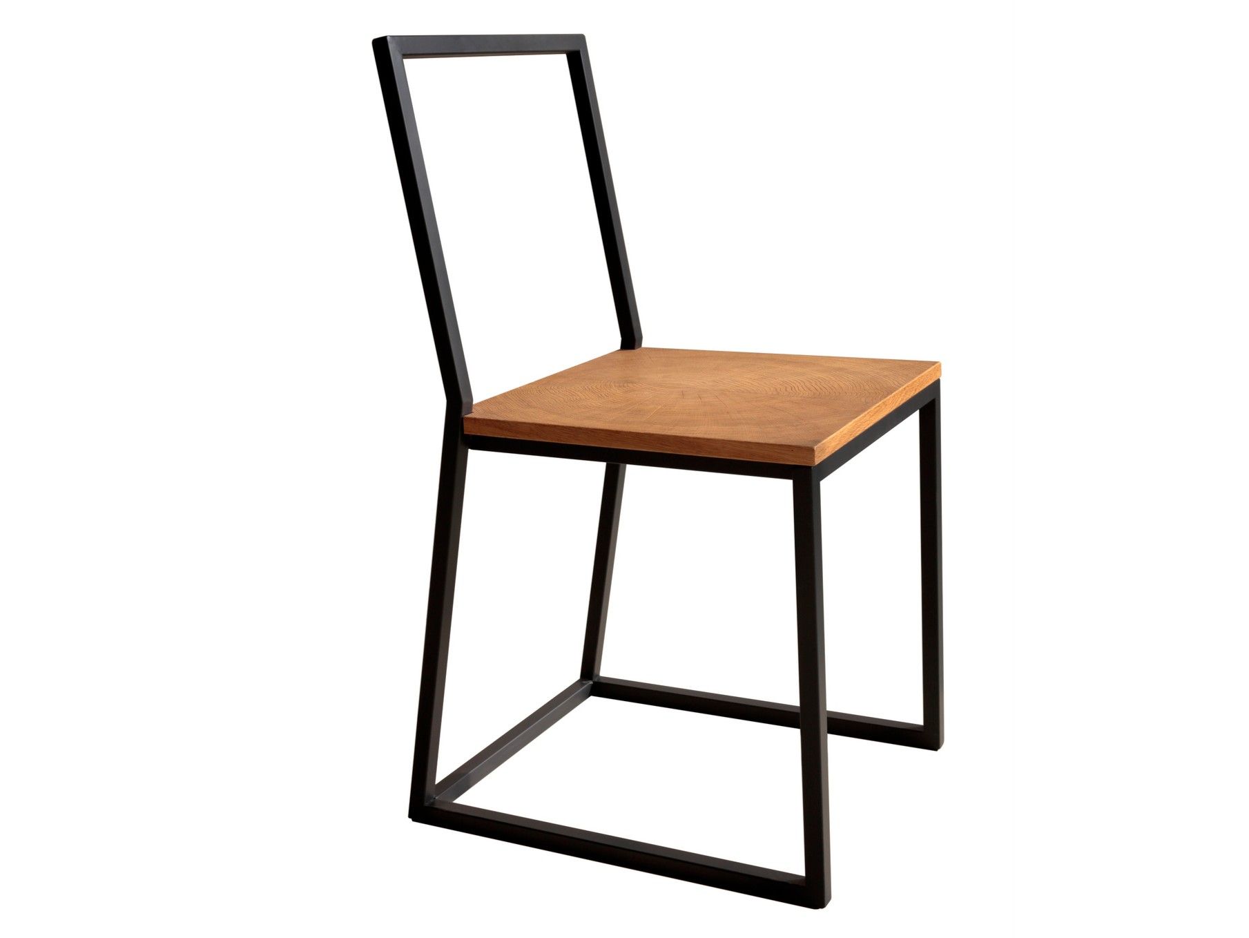 Железный стул с дубовым сиденьем Deodara Raw ARCH-00116719