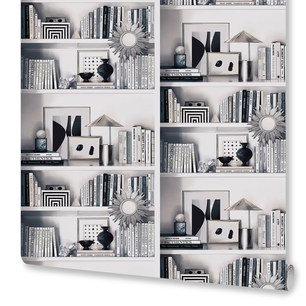 Флизелиновые обои DECO-DECO Decor с узором «Книга» в серых тонах 89391014 STLM-1574580